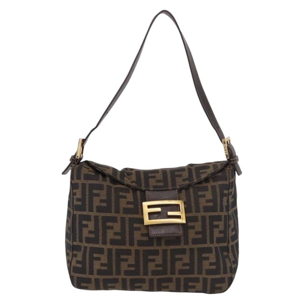 Fendi Zucca Mamma Baguette Shoulder Bag Black